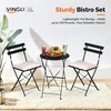 image:imageVINGLI Outdoor Folding Bistro Table and Chairs Set of 2 3Piece Bistro Set with Premium Steel Frame and Comfortable Cushions for Patio Balcony Garden Porch Yard YellowBlack