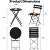 image:imageVINGLI Outdoor Folding Bistro Table and Chairs Set of 2 3Piece Bistro Set with Premium Steel Frame and Comfortable Cushions for Patio Balcony Garden Porch Yard YellowBlack