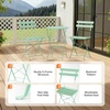 image:imageVINGLI Outdoor Folding Bistro Table and Chairs Set of 2 3Piece Bistro Set with Premium Steel Frame and Comfortable Cushions for Patio Balcony Garden Porch Yard YellowGreen
