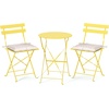 image:imageVINGLI Outdoor Folding Bistro Table and Chairs Set of 2 3Piece Bistro Set with Premium Steel Frame and Comfortable Cushions for Patio Balcony Garden Porch Yard YellowYellow
