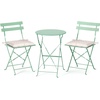 image:imageVINGLI Outdoor Folding Bistro Table and Chairs Set of 2 3Piece Bistro Set with Premium Steel Frame and Comfortable Cushions for Patio Balcony Garden Porch Yard YellowGreen