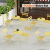 image:imageVINGLI Outdoor Folding Bistro Table and Chairs Set of 2 3Piece Bistro Set with Premium Steel Frame and Comfortable Cushions for Patio Balcony Garden Porch Yard YellowYellow