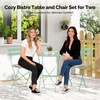 image:imageVINGLI Outdoor Folding Bistro Table and Chairs Set of 2 3Piece Bistro Set with Premium Steel Frame and Comfortable Cushions for Patio Balcony Garden Porch Yard YellowGreen