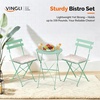 image:imageVINGLI Outdoor Folding Bistro Table and Chairs Set of 2 3Piece Bistro Set with Premium Steel Frame and Comfortable Cushions for Patio Balcony Garden Porch Yard YellowGreen