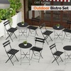 image:imageVINGLI Outdoor Folding Bistro Table and Chairs Set of 2 3Piece Bistro Set with Premium Steel Frame and Comfortable Cushions for Patio Balcony Garden Porch Yard YellowBlack