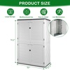 image:imageVINGLI Outdoor Horizontal Storage Shed Waterproof with 34 Cubic Feet Storage Space 50 x 29 x 41 Patio Storage Cabinets for Garbage Cans Bike Tools Deck Box for Yard Porch Garden White59 Cuft