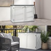 image:imageVINGLI Outdoor Horizontal Storage Shed Waterproof with 34 Cubic Feet Storage Space 50 x 29 x 41 Patio Storage Cabinets for Garbage Cans Bike Tools Deck Box for Yard Porch Garden White315 Cuft