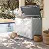 image:imageVINGLI Outdoor Horizontal Storage Shed Waterproof with 34 Cubic Feet Storage Space 50 x 29 x 41 Patio Storage Cabinets for Garbage Cans Bike Tools Deck Box for Yard Porch Garden White315 Cuft