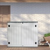 image:imageVINGLI Outdoor Horizontal Storage Shed Waterproof with 34 Cubic Feet Storage Space 50 x 29 x 41 Patio Storage Cabinets for Garbage Cans Bike Tools Deck Box for Yard Porch Garden White35 Cuft