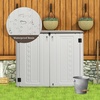 image:imageVINGLI Outdoor Horizontal Storage Shed Waterproof with 34 Cubic Feet Storage Space 50 x 29 x 41 Patio Storage Cabinets for Garbage Cans Bike Tools Deck Box for Yard Porch Garden White34 Cuft