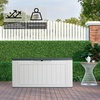 image:imageVINGLI Outdoor Horizontal Storage Shed Waterproof with 34 Cubic Feet Storage Space 50 x 29 x 41 Patio Storage Cabinets for Garbage Cans Bike Tools Deck Box for Yard Porch Garden White158 Gallon