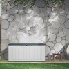 image:imageVINGLI Outdoor Horizontal Storage Shed Waterproof with 34 Cubic Feet Storage Space 50 x 29 x 41 Patio Storage Cabinets for Garbage Cans Bike Tools Deck Box for Yard Porch Garden White158 Gallon