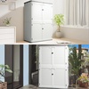 image:imageVINGLI Outdoor Horizontal Storage Shed Waterproof with 34 Cubic Feet Storage Space 50 x 29 x 41 Patio Storage Cabinets for Garbage Cans Bike Tools Deck Box for Yard Porch Garden White59 Cuft
