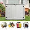 image:imageVINGLI Outdoor Horizontal Storage Shed Waterproof with 34 Cubic Feet Storage Space 50 x 29 x 41 Patio Storage Cabinets for Garbage Cans Bike Tools Deck Box for Yard Porch Garden White34 Cuft