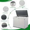 image:imageVINGLI Outdoor Horizontal Storage Shed Waterproof with 34 Cubic Feet Storage Space 50 x 29 x 41 Patio Storage Cabinets for Garbage Cans Bike Tools Deck Box for Yard Porch Garden White315 Cuft