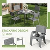 image:imageVINGLI Outdoor Patio Dining Set5 Piece Square Table Patio Furniture SetHDPE AllWeather Material Outdoor Dining Table and Chair for Garden Backyard PoolsideGreyGrey