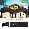 image:imageVINGLI Outdoor Patio Dining Set5 Piece Square Table Patio Furniture SetHDPE AllWeather Material Outdoor Dining Table and Chair for Garden Backyard PoolsideGreyBlack