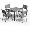 image:imageVINGLI Outdoor Patio Dining Set5 Piece Square Table Patio Furniture SetHDPE AllWeather Material Outdoor Dining Table and Chair for Garden Backyard PoolsideGreyGrey