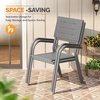 image:imageVINGLI Outdoor Patio Dining Set5 Piece Square Table Patio Furniture SetHDPE AllWeather Material Outdoor Dining Table and Chair for Garden Backyard PoolsideGreyGrey
