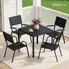 image:imageVINGLI Outdoor Patio Dining Set5 Piece Square Table Patio Furniture SetHDPE AllWeather Material Outdoor Dining Table and Chair for Garden Backyard PoolsideGreyBlack