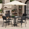image:imageVINGLI Outdoor Patio Dining Set5 Piece Square Table Patio Furniture SetHDPE AllWeather Material Outdoor Dining Table and Chair for Garden Backyard PoolsideGreyBlack