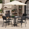 image:imageVINGLI Outdoor Patio Dining Set5 Piece Square Table Patio Furniture SetHDPE AllWeather Material Outdoor Dining Table and Chair for Garden Backyard PoolsideGreyBlack