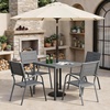 image:imageVINGLI Outdoor Patio Dining Set5 Piece Square Table Patio Furniture SetHDPE AllWeather Material Outdoor Dining Table and Chair for Garden Backyard PoolsideGreyGrey