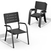 image:imageVINGLI Outdoor Patio Dining Set5 Piece Square Table Patio Furniture SetHDPE AllWeather Material Outdoor Dining Table and Chair for Garden Backyard PoolsideGreyBlack