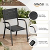 image:imageVINGLI Outdoor Patio Dining Set5 Piece Square Table Patio Furniture SetHDPE AllWeather Material Outdoor Dining Table and Chair for Garden Backyard PoolsideGreyBlack