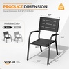 image:imageVINGLI Outdoor Patio Dining Set5 Piece Square Table Patio Furniture SetHDPE AllWeather Material Outdoor Dining Table and Chair for Garden Backyard PoolsideGreyBlack