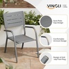 image:imageVINGLI Outdoor Patio Dining Set5 Piece Square Table Patio Furniture SetHDPE AllWeather Material Outdoor Dining Table and Chair for Garden Backyard PoolsideGreyGrey