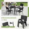 image:imageVINGLI Outdoor Patio Dining Set5 Piece Square Table Patio Furniture SetHDPE AllWeather Material Outdoor Dining Table and Chair for Garden Backyard PoolsideGreyBlack