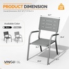 image:imageVINGLI Outdoor Patio Dining Set5 Piece Square Table Patio Furniture SetHDPE AllWeather Material Outdoor Dining Table and Chair for Garden Backyard PoolsideGreyGrey