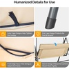 image:imageVINGLI Outdoor Porch Swing with Adjustable Canopy PowderCoated Steel Frame Outdoor Patio Glider Swing with Heavy Duty Stand for Patio Backyard Garden Lawn BeigeBeige