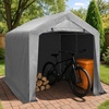 image:imageVINGLI Outdoor Portable Storage Shed Heavy Duty Bike Tent with Rollup Zipper Door Waterproof and UV Resistent Carport for Motorcycle Garden Tools and Firewood Gray 8x8x67 FTGray