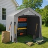image:imageVINGLI Outdoor Portable Storage Shed Heavy Duty Bike Tent with Rollup Zipper Door Waterproof and UV Resistent Carport for Motorcycle Garden Tools and Firewood Gray 8x8x67 FTGray