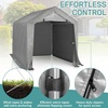 image:imageVINGLI Outdoor Portable Storage Shed Heavy Duty Bike Tent with Rollup Zipper Door Waterproof and UV Resistent Carport for Motorcycle Garden Tools and Firewood Gray 8x8x67 FTGray