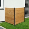 image:imageVINGLI Outdoor Privacy Screen No Dig Wood Garden Fence WeatherProof Air Conditioner Fence Panel Trash Can Enclosure for Patio Backyard 2 Panels 45 H 38 W