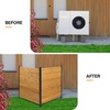 image:imageVINGLI Outdoor Privacy Screen No Dig Wood Garden Fence WeatherProof Air Conditioner Fence Panel Trash Can Enclosure for Patio Backyard 2 Panels 45 H 38 W
