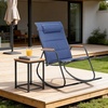 image:imageVINGLI Outdoor Rocking Chair 450lbs Capacity Portable Outdoor Rocker with Footrest Hard Armrests Pillow All Weather Porch Rocker for Garden Living Room Patio Lawn Blue with footrestBlue