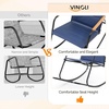 image:imageVINGLI Outdoor Rocking Chair 450lbs Capacity Portable Outdoor Rocker with Footrest Hard Armrests Pillow All Weather Porch Rocker for Garden Living Room Patio Lawn Blue with footrestBlue