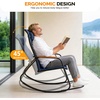 image:imageVINGLI Outdoor Rocking Chair 450lbs Capacity Portable Outdoor Rocker with Footrest Hard Armrests Pillow All Weather Porch Rocker for Garden Living Room Patio Lawn Blue with footrestBlue