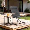 image:imageVINGLI Outdoor Rocking Chair 450lbs Capacity Portable Outdoor Rocker with Footrest Hard Armrests Pillow All Weather Porch Rocker for Garden Living Room Patio Lawn Blue with footrestBlack