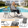 image:imageVINGLI Outdoor Rocking Chair 450lbs Capacity Portable Outdoor Rocker with Footrest Hard Armrests Pillow All Weather Porch Rocker for Garden Living Room Patio Lawn Blue with footrestBlackgray