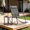 image:imageVINGLI Outdoor Rocking Chair 450lbs Capacity Portable Outdoor Rocker with Footrest Hard Armrests Pillow All Weather Porch Rocker for Garden Living Room Patio Lawn Blue with footrestBlackgray