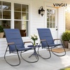 image:imageVINGLI Outdoor Rocking Chair 450lbs Capacity Portable Outdoor Rocker with Footrest Hard Armrests Pillow All Weather Porch Rocker for Garden Living Room Patio Lawn Blue with footrestBlue