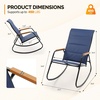 image:imageVINGLI Outdoor Rocking Chair 450lbs Capacity Portable Outdoor Rocker with Footrest Hard Armrests Pillow All Weather Porch Rocker for Garden Living Room Patio Lawn Blue with footrestBlue