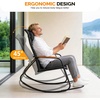 image:imageVINGLI Outdoor Rocking Chair 450lbs Capacity Portable Outdoor Rocker with Footrest Hard Armrests Pillow All Weather Porch Rocker for Garden Living Room Patio Lawn Blue with footrestBlack