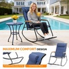 image:imageVINGLI Outdoor Rocking Chair 450lbs Capacity Portable Outdoor Rocker with Footrest Hard Armrests Pillow All Weather Porch Rocker for Garden Living Room Patio Lawn Blue with footrestBlue