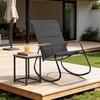 image:imageVINGLI Outdoor Rocking Chair 450lbs Capacity Portable Outdoor Rocker with Footrest Hard Armrests Pillow All Weather Porch Rocker for Garden Living Room Patio Lawn Blue with footrestBlack